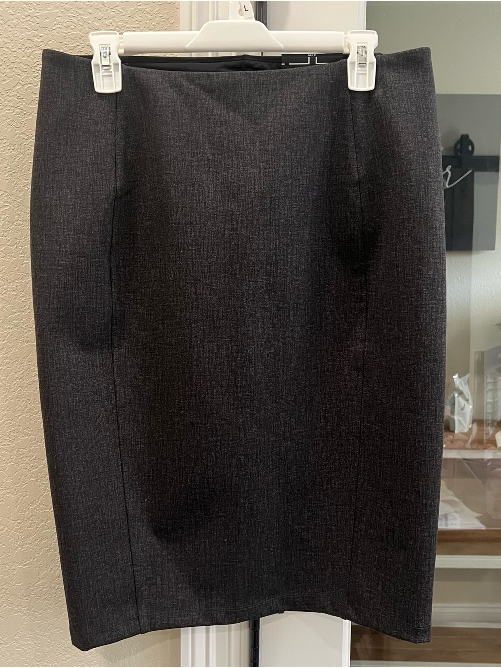 Liverpool Los Angeles Grey Tweed Pencil Skirt Women's 8/29 Stretch Career NWT